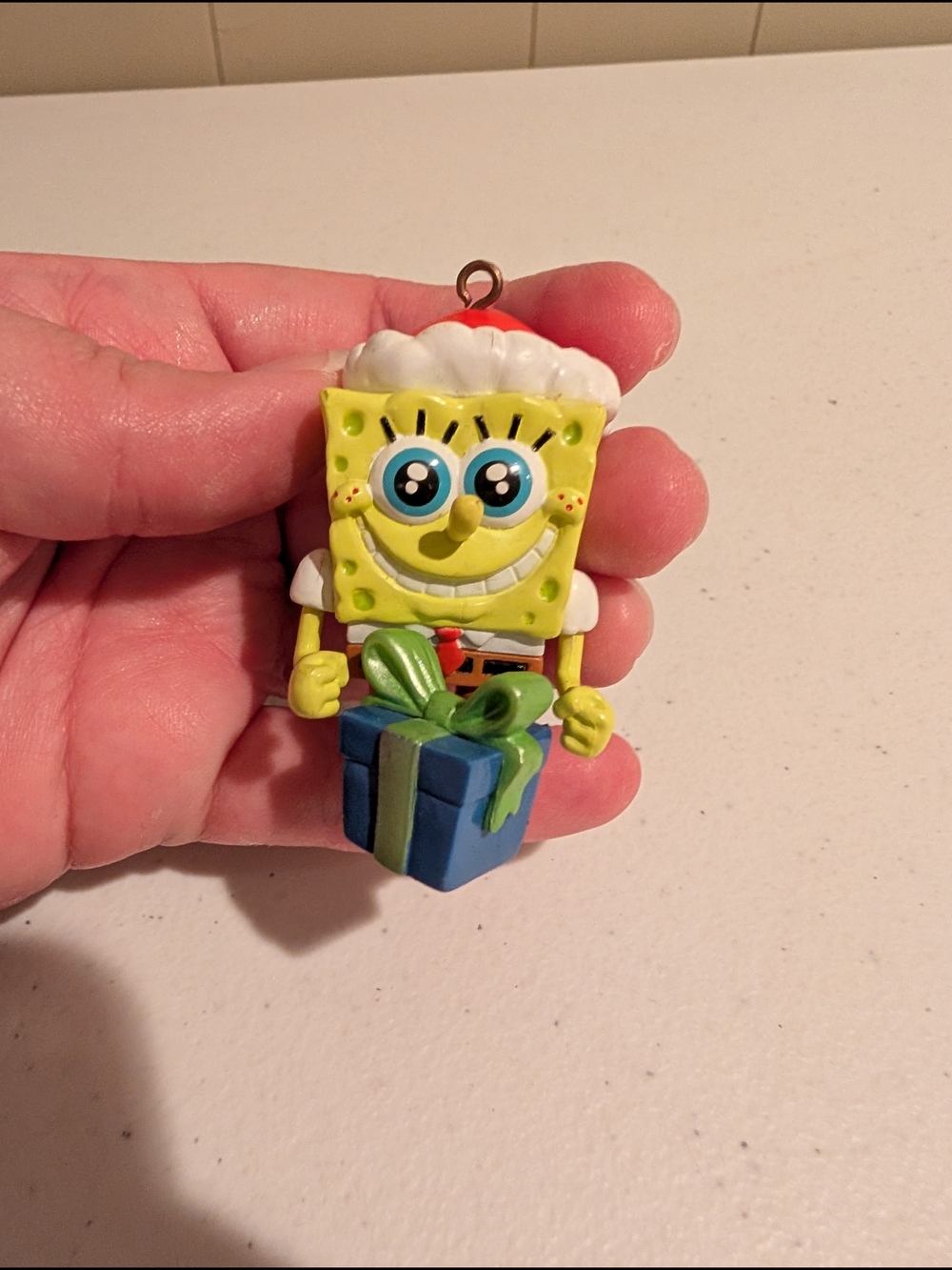 SpongeBob SquarePants Holiday Gift Ornament - Yellow & Blue
